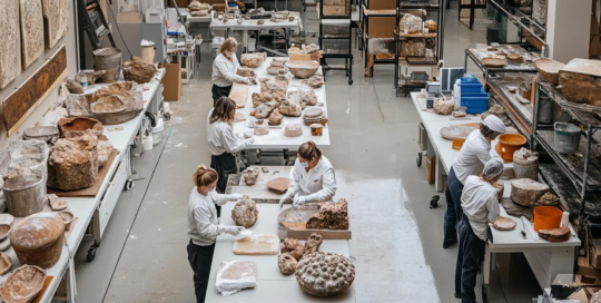 Museum technicians and conservators