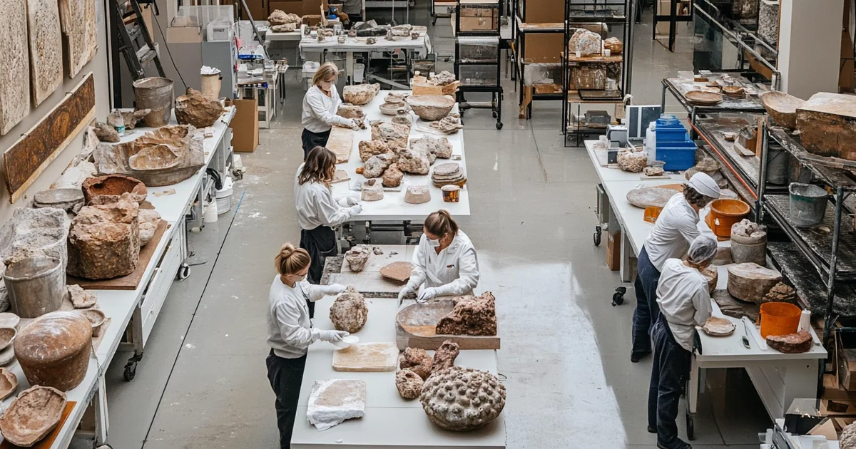 Museum technicians and conservators