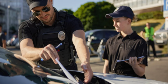 Parking enforcement workers