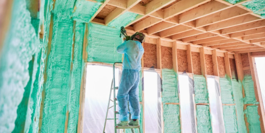 Insulation workers, floor, ceiling, and wall