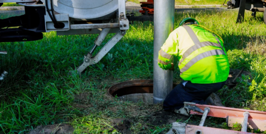 Septic tank servicers and sewer pipe cleaners