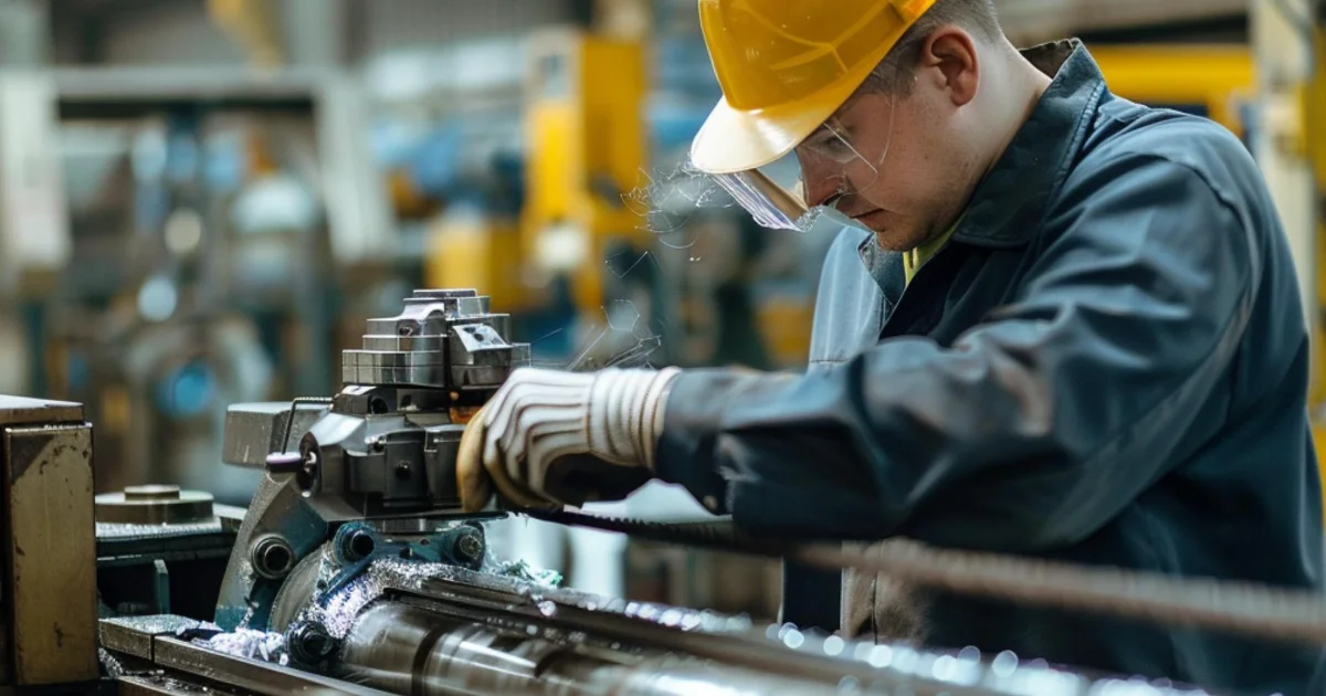 Maintenance workers, machinery