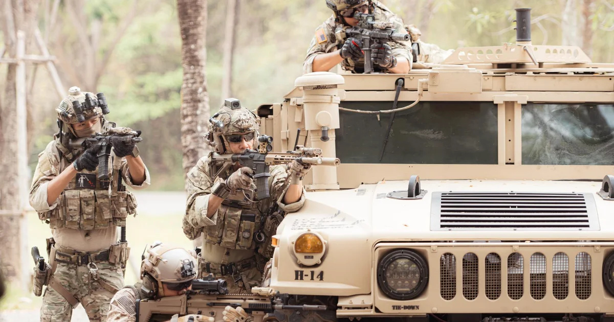 Armored assault vehicle crew members